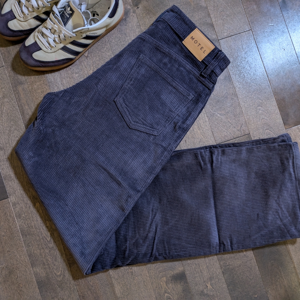 Motel Rocks Navy Corduroy Parallel Pants - Picture 2 of 5